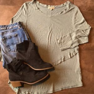 Democracy Soft Green/Gray Sweater